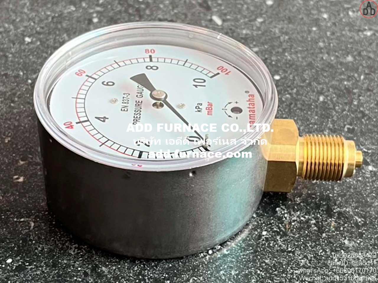 Yamataha Pressure Gauge 0-10kPa(0-100mBar) 3/8G (5)